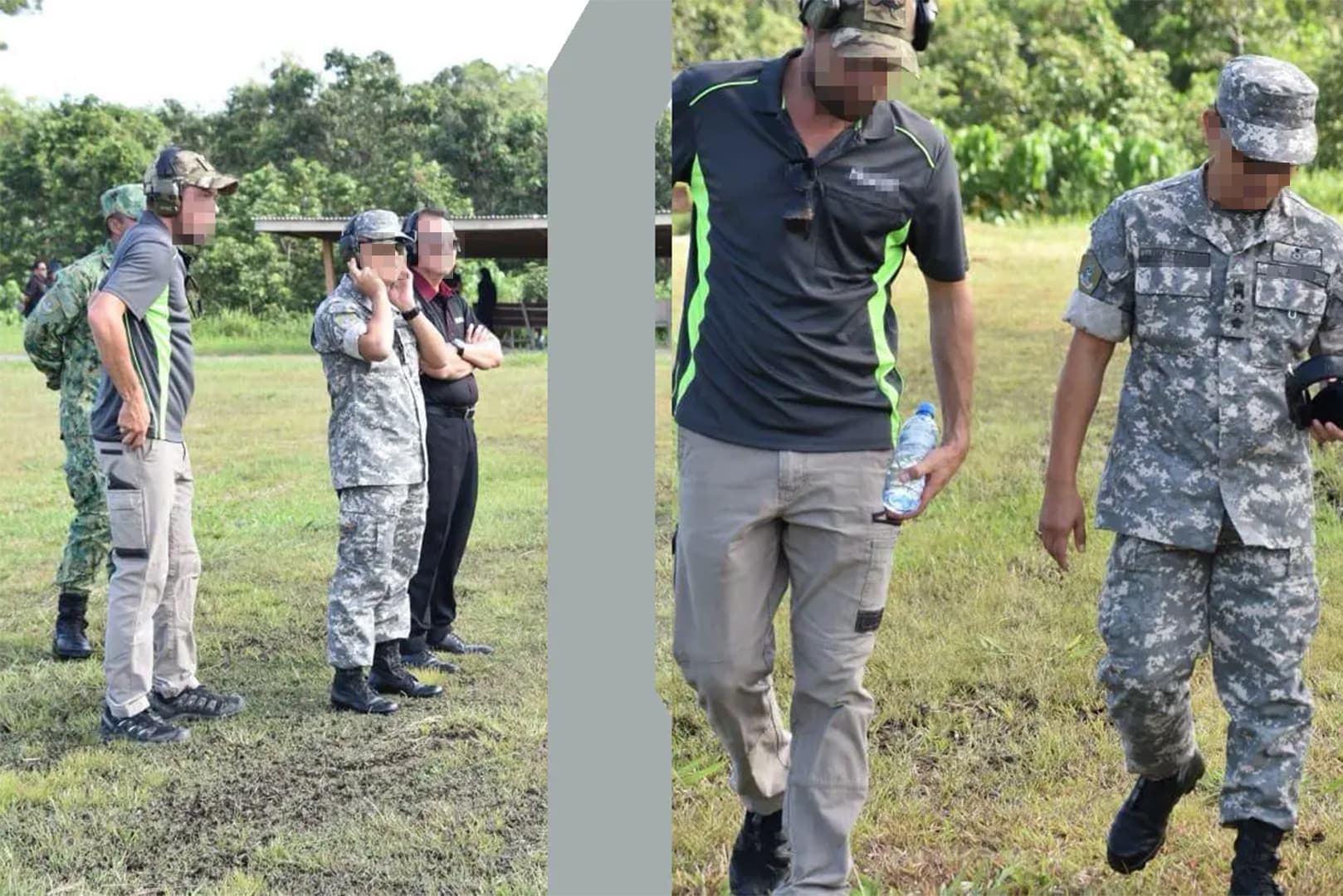 Military and civilian personnel in tactical training discussion